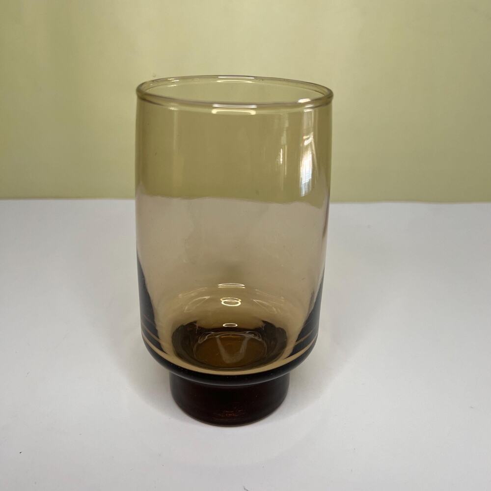 Vintage Libbey Accent Smoked Tawny Glass – 11 oz MCM Weighted Tumbler